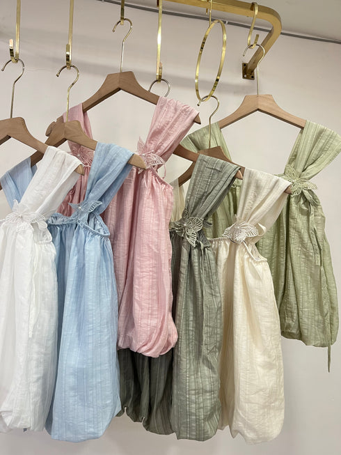 Summer Butterfly Sleeves Tie Babydoll Tops